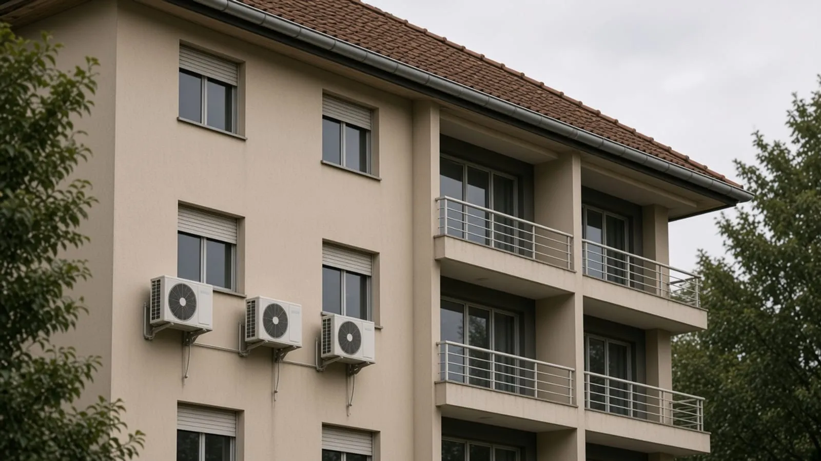 Telhas e calha metálica na cobertura
